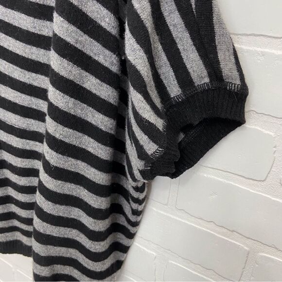 CHIARAMENTE italian wool oversized poncho hood sweater black grey small medium - Picture 8 of 14